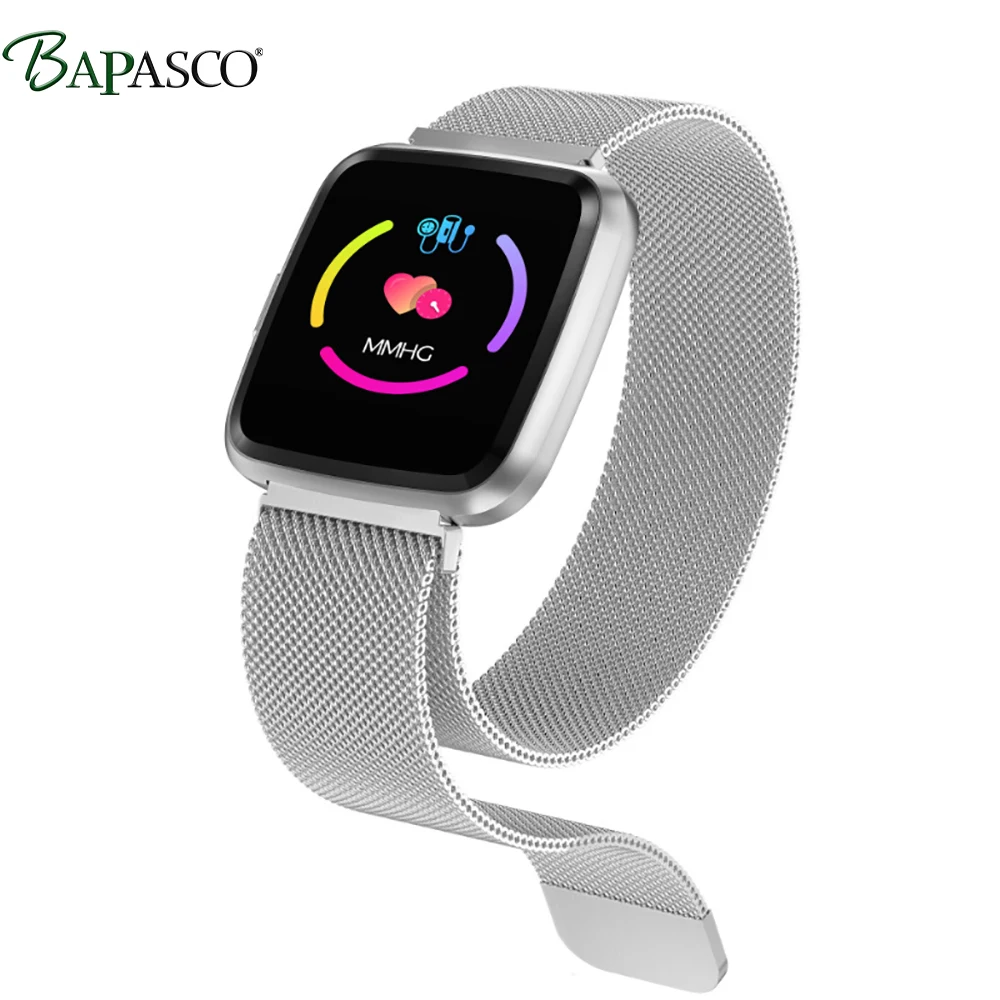 

BAPASCO Smart bracelet L18 color screen Bluetooth blood pressure heart rate monitoring all metal waterproof sports bracelet