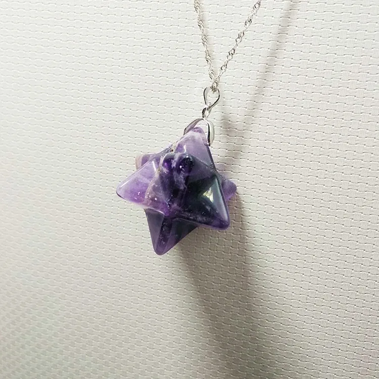 1 шт натуральный кристалл Меркаба звезда кулон для женщин украшения|crystal star