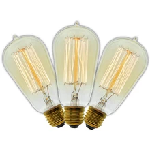 3 Pcs/Lot Handmade Edison Lamps Carbon Filament Clear Glass's Edison Retro Vintage Incandescent Bulb 40W/60W 220V E27 ST58