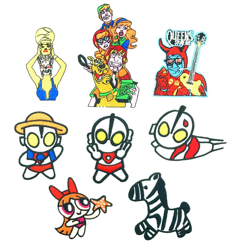 

20pcs/lot Chapter Cartoon Embroidery Patches for Clothing Letter Heat Transfer Iron Strange Things Creative DIY Patch Cute