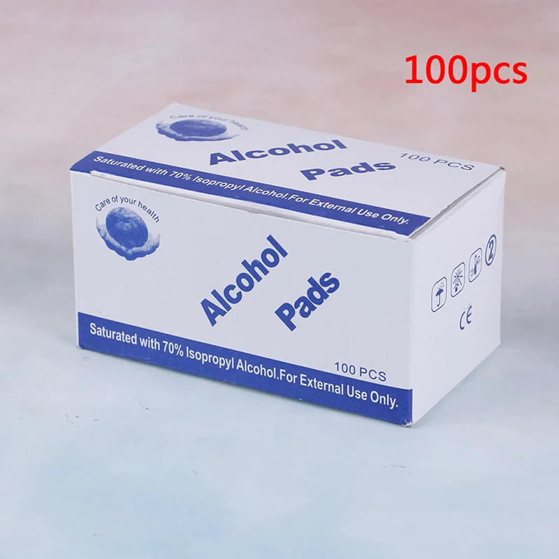 100 шт. спиртовые влажные салфетки Одноразовые дезинфекции Prep Swap Pad антисептик
