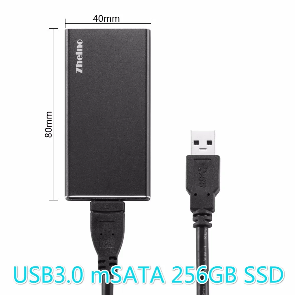 Zheino P3 USB3.0 Portable External 256GB SSD Aluminum Case Super Speed