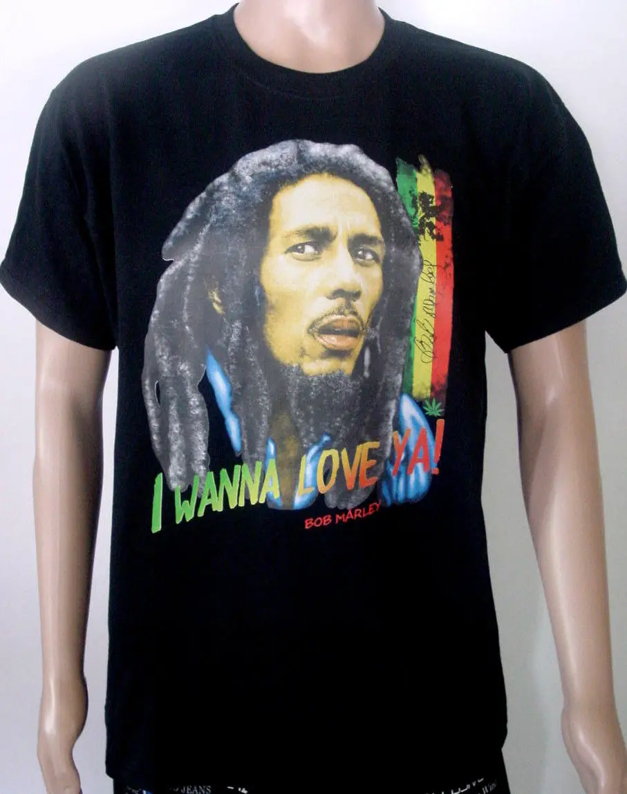 Футболка &quotBob Marley-I WANNA LOVE YA!&quot Осенняя Дамская рубашка S M L XL XXL NEU | Мужская одежда