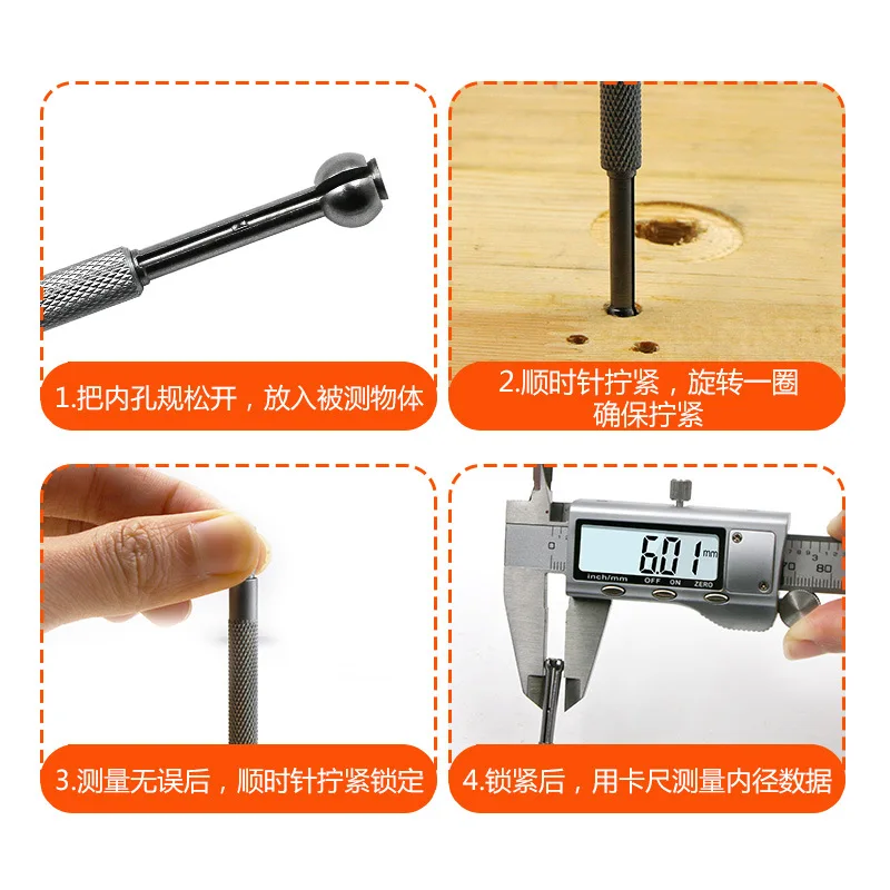 Высокая точность 4 шт. 3-13 мм регулируемый внутренний диаметр манометр расширительное отверстие ручной измерительный инструмент
