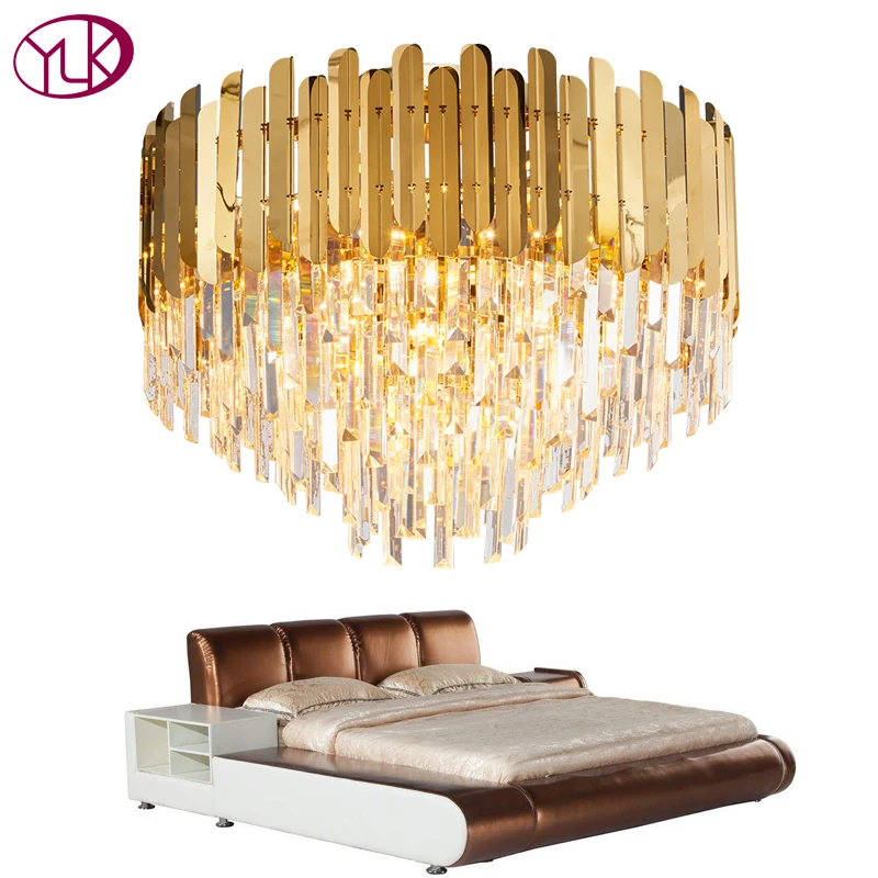

Youlaike Modern Crystal Chandelier Lighting For Ceiling Luxury Gold LED Cristal Lustre AC110-240V Round Living Room Crystal Lamp