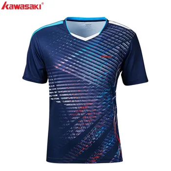 

Kawasaki Men Sportswear T-Shirt Short Sleeve V Neck Quick Dry Breathable Tennis Badminton T Shirts Gym Sports Clothing ST-S1121