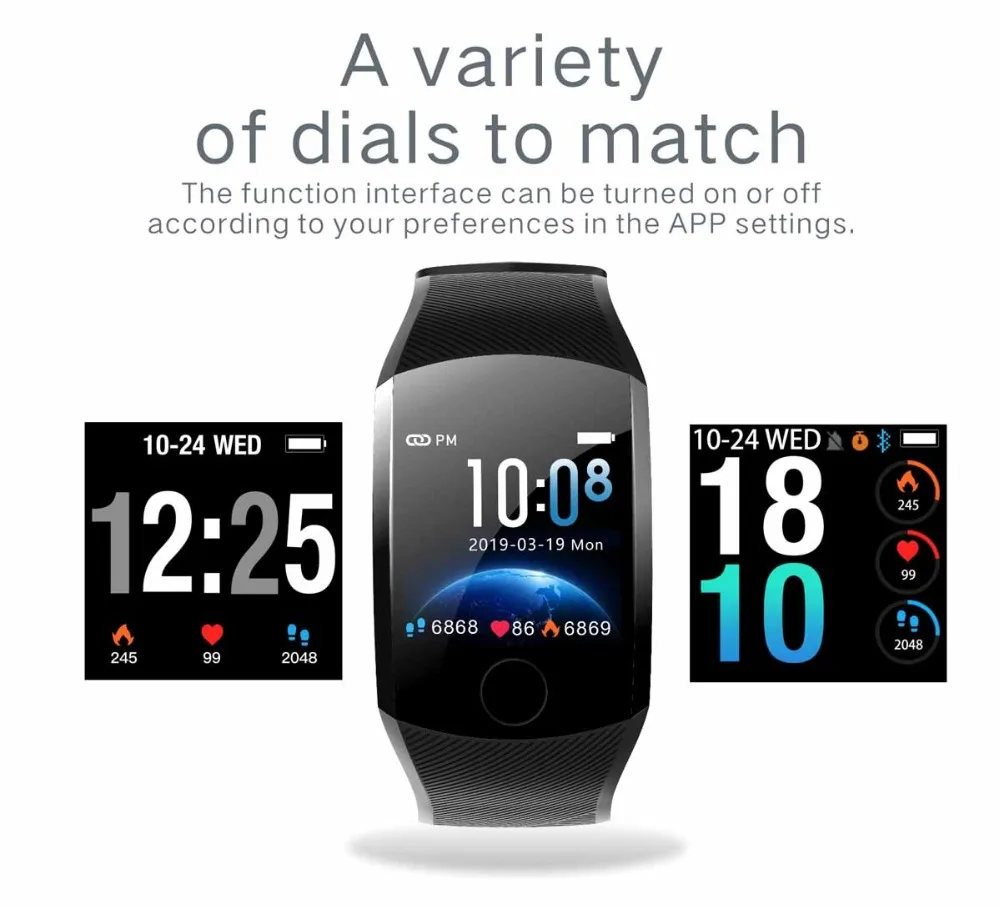 ontwerp vrouw man smart band fitness tracker armband 1.3 inch HD kleur screen uur continu hartslag polsbandjes| - AliExpress