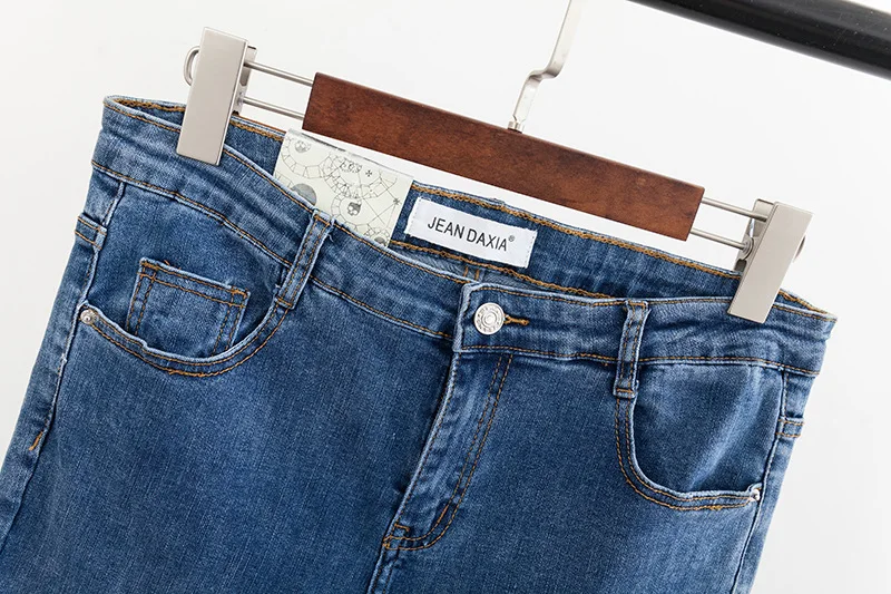 2019 размера плюс повседневные джинсы, Весенняя женская одежда, модные свободные штаны-карандаш стрейч из денима D6-5516