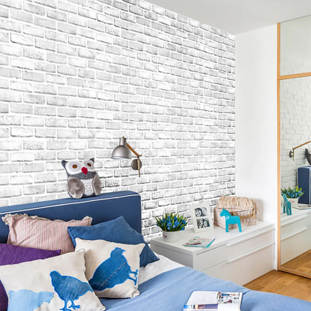 Wall Sticker 3D Brick Stone Rustic Effect Self-adhesive Home Decor For Living room Bedroom Corridor Murals #30 | Дом и сад