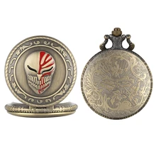 Ретро Бронзовый Череп Клоун Маска карманные часы панк-кулон мужские и женские импортные точные японские Кварцевые ожерелья FOB часы подарок в античном стиле