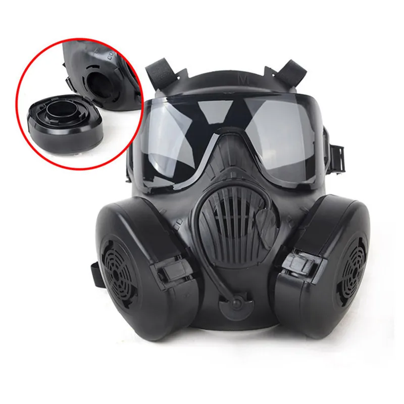 

1 Pcs Cycling Face Mask Wide Vision Protective Tactical Airsoft Mask Adults Full Face CS Accessories With Fan For Camping