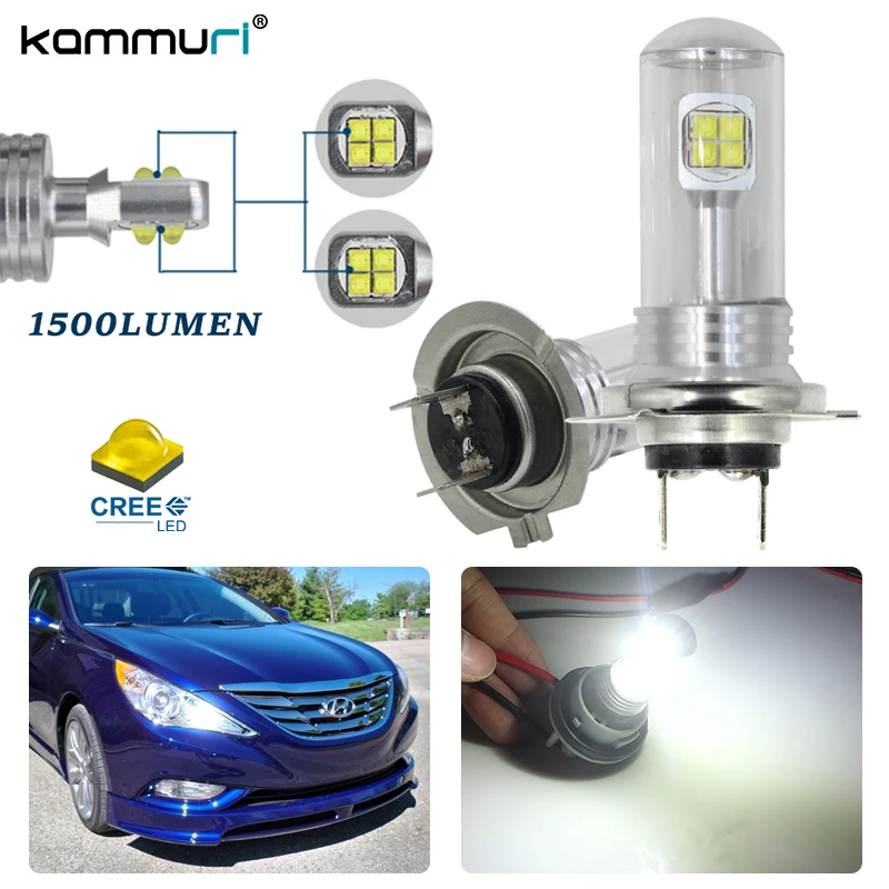 H7 LED Bulbs Daytime Running Lights White High Power Type 80W For