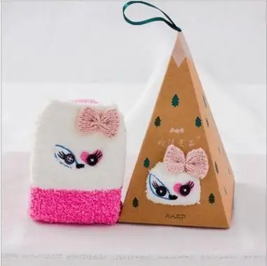 Домашние мягкие носки-тапочки для женщин и девочек пушистые теплые рождественские носки бархатные носки кораллового цвета с героями мультфильмов для принцесс, подарки на день рождения - Цвет: pink fox