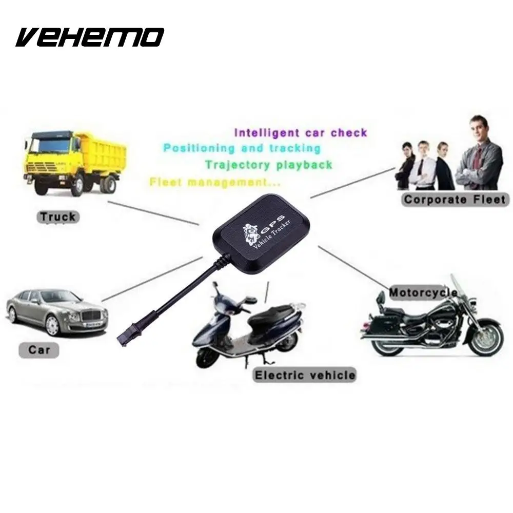 Vehemo Motorcycle GPRS GSM GPS Tracker mini Locator 4 Bands Real Time Tracking Tracker Device for Car Auto Vehicle Tracker