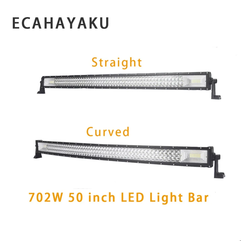 

ECAHAYAKU 3-Row 702W 50" Straight Curved LED Light Bar 4x4 SUV Pickup Truck Car Roof Driving Offroad LED Bar Lights 12v 24v fog