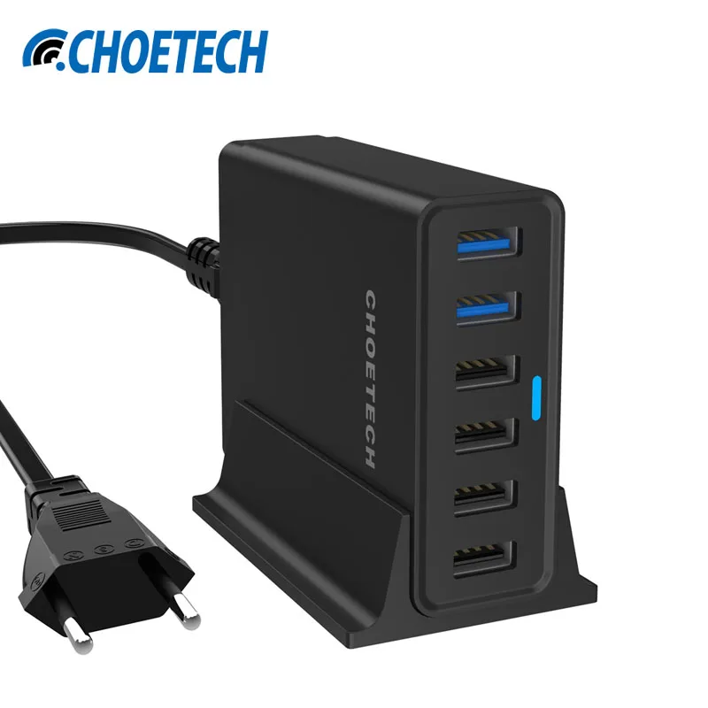imágenes para CHOETECH Carga Rápida 3.0 Cargador USB 50 W 10A 6 USB Multi-Puerto Estación de carga Con el Cable Micro Para la Galaxia para el iphone para Nexus imágenes para CHOETECH Carga Rápida 3.0 Cargador USB 50 W 10A 6 USB Multi-Puerto Estación de carga Con el Cable Micro Para la Galaxia para el iphone para Nexus