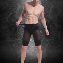Высокое качество мужские Бодибилдинг формирователь брюки стрейч короткие компрессионные тело формирователь Ягодицы бесшовные дышащие Корректирующее белье