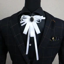 Мужская Свадебная вечеринка воротник рубашка галстук-бабочка ручной работы Европейский Британский бабочка Жених горный хрусталь Свадебный галстук-бабочка