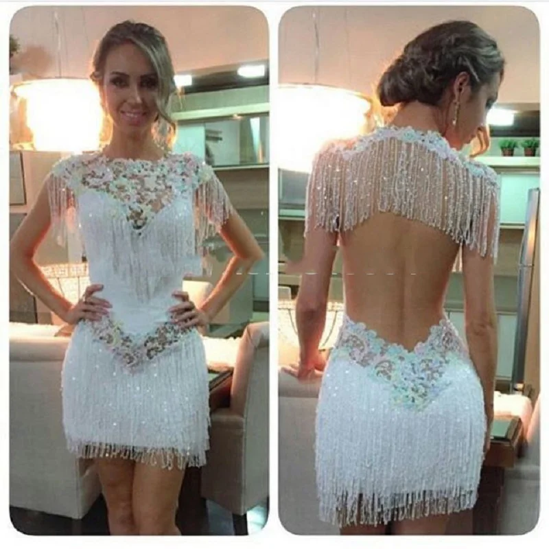 

custom made heavy beaded open back robe de cocktail luxury cocktail dresses