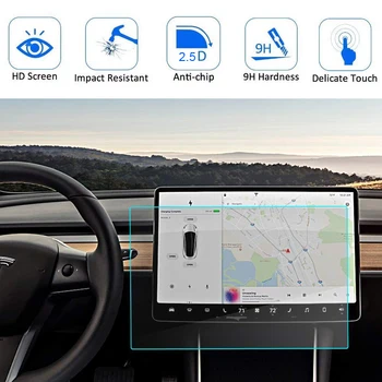 

15" for Tesla Model 3 Center Control Touchscreen Protect Film LCD display Car Navigation Touch Screen Tempered Glass Protector