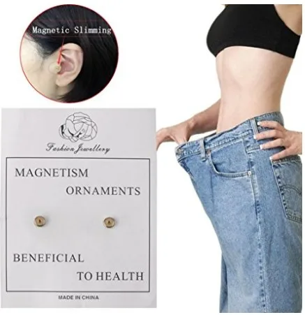 1 زوج فقدان الوزن ملصقات العلاج الحيوي المغناطيسي سليم الأذن القرط الأقراط تحفيز الوخز التدليك الرعاية الصحية