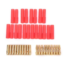 Высокое качество 4 мм HXT банан вилки с красным корпусом для RC разъем AM-1009C Позолоченный разъем типа "банан" 10 комплектов