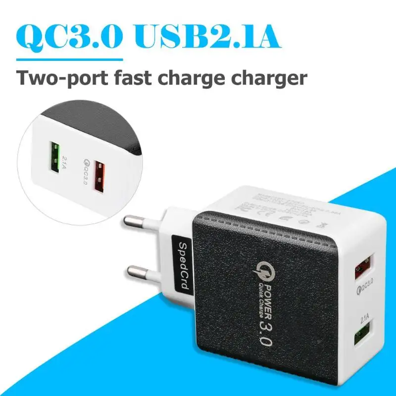 Двойной USB 2.1A быстрое зарядное устройство ЕС вилка USB дорожное настенное зарядное устройство адаптер Быстрая зарядка 3,0 зарядка для мобильного телефона планшета