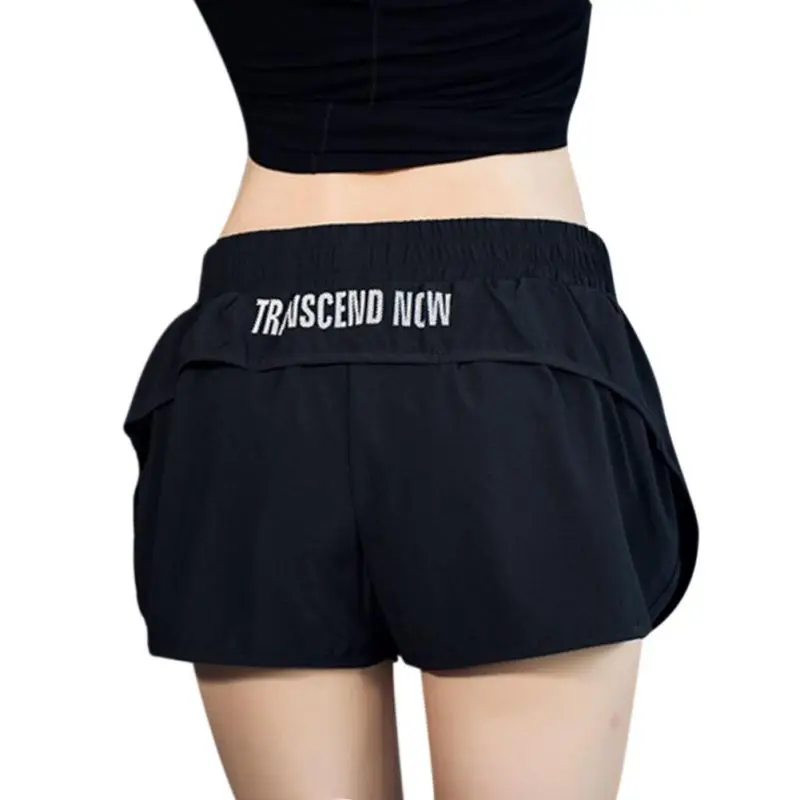 

Summer new anti-lighting with lining Quick-drying fitness sports shorts women's stretch running wear Slim women