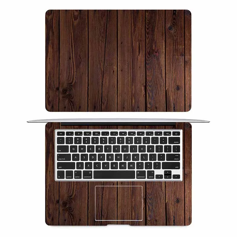Кожа для ноутбука из коричневого дуба и древесины для Macbook Air Pro retina 11 12 13 15 дюймов Mac Dell hp Mi ноутбук Защитная Наклейка Наклейки - Цвет: AC side