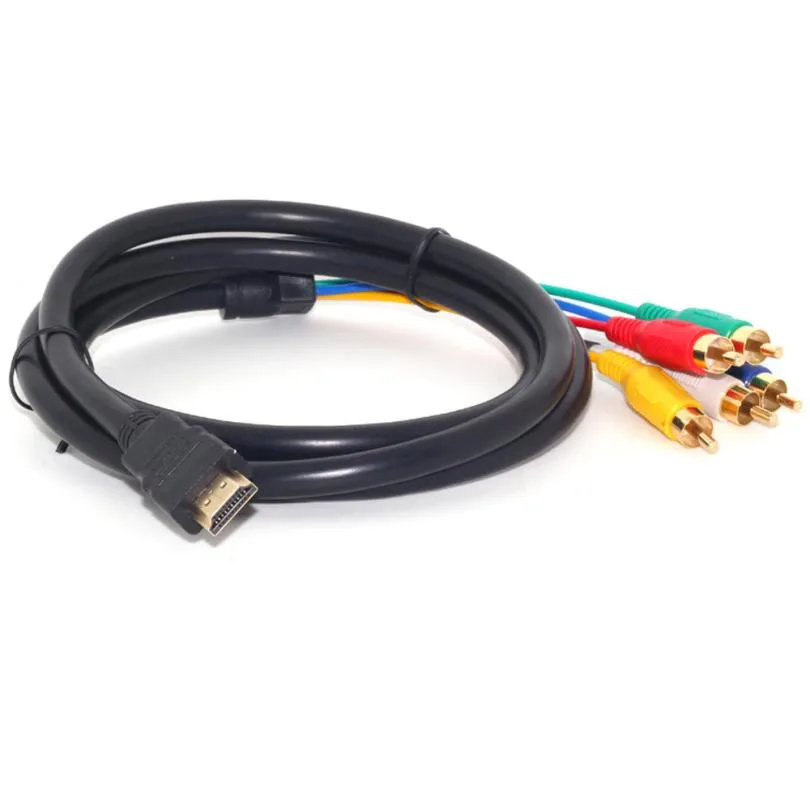 

High Speed And High Quality Cable 5ft HDMI to 5RCA Male Audio Video Component Convert Cable 1.5M For HDTV 1080P #H15