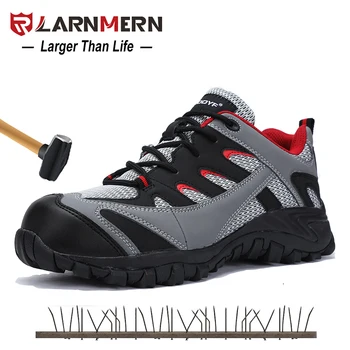 

Men's Safety Shoes Leather With Steel Toe Cap Work boots Outdoor Light Weight Working Shoes