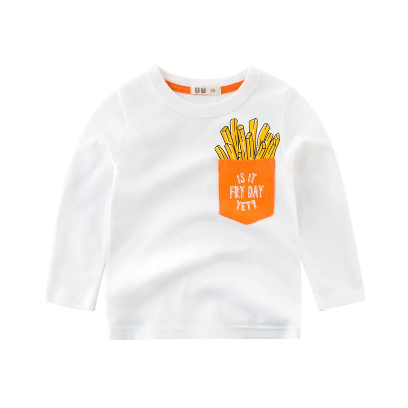 

2018 Autumn Boys Girls Shirt Children Long Sleeve Tshirt Cotton Kids T-shirt White Boy Girl Tops