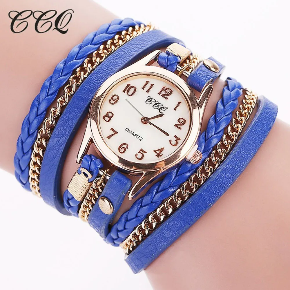 Коричневые CCQ новые женские часы модные повседневные аналоговые кварцевые часы подарок для девушки наручные часы Элегантные старинные женские часы OC0811 - Цвет: B