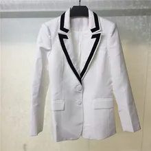 Белая куртка для женщин Элегантная Офисная Женская куртка с длинным рукавом модная женская куртка верхняя одежда