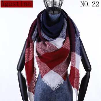 Plaid scarf winter women cashmere shawl poncho triangle scarfs luxury capes brand pashmina ladies scarves womens shaws tartan