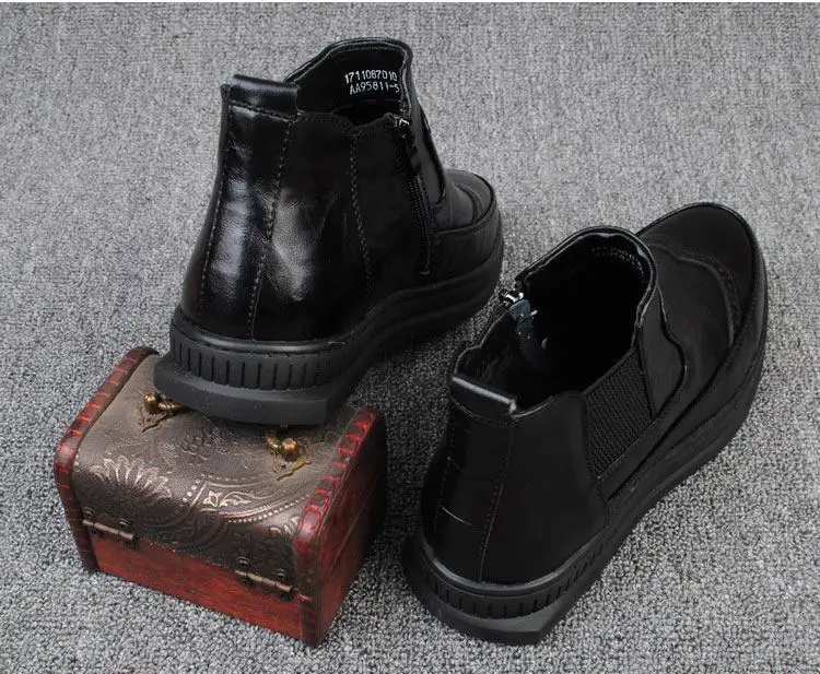 ERRFC/модные мужские полуботинки с круглым носком в британском стиле с высоким берцем, дизайнерские полуботинки «Челси» без шнуровки для мужчин, черные рабочие ботинки