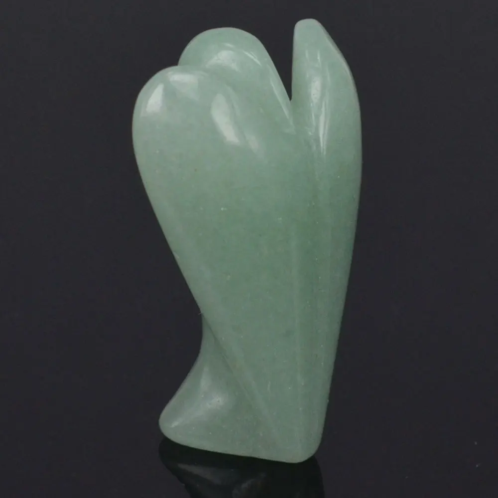 1.5inch Green Aventurine Gems Carving Angel Natural Crafts Stone Figurine Chakra Healing Reiki Stone