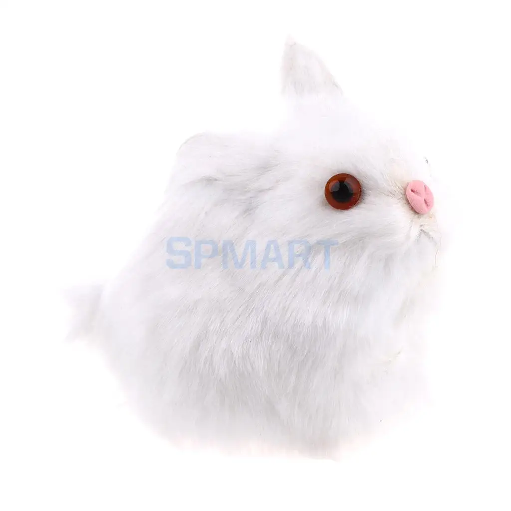 Lifelike Simulation Plush Stuffed Rabbit Hare Bunny Animals Model Figure Plush Figures Soft Toy Home Decoration White