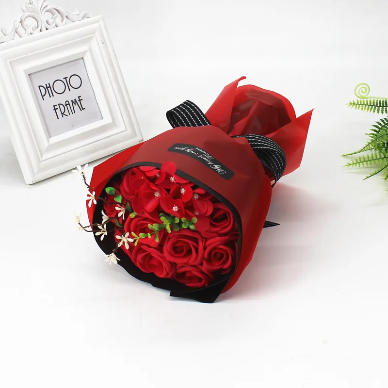 Новое мыло букет розы с цветами 11 портативный PP мешок День учителя день рождения День Святого Валентина подарок свадебное украшение