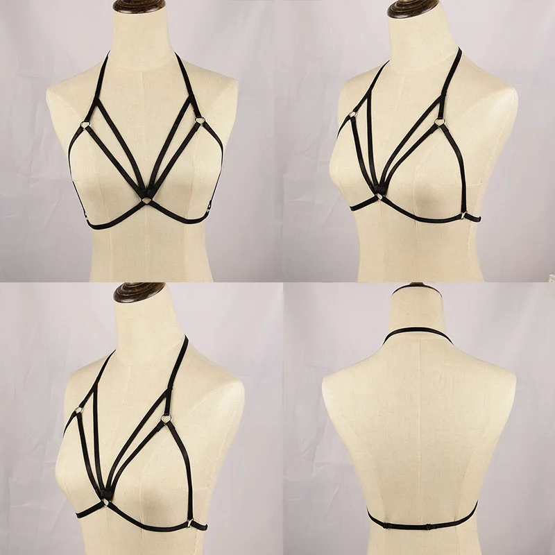 

New style cage bra body harness sexy burlesque goth lingerie Black Caged Bra harness lingerie Elastic Lolita O0329