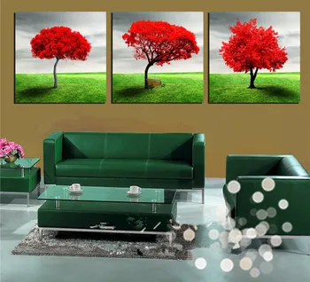 

3pcs DIY 5D round Diamond Painting red Tree Needlework Craft Gift,Full Square Diamond Embroidery Mosaic Scenery Home Decoration