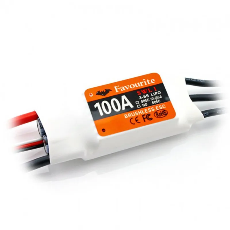 

Favourite FVT Swallow Series 100A 2-6S Brushless ESC With 5V 5A SBEC For RC Airplane Aircraft Racer Spare Parts