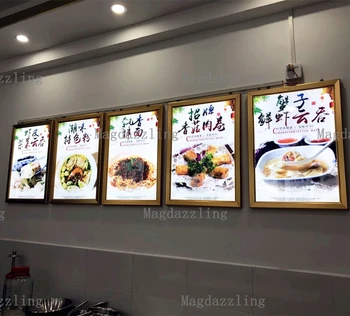 

Ultra Slim LED Light Box Illuminate Store Sign Holder - Edgelit Acrylic with Aluminum Snap Open Frame Menu Board A2 Size