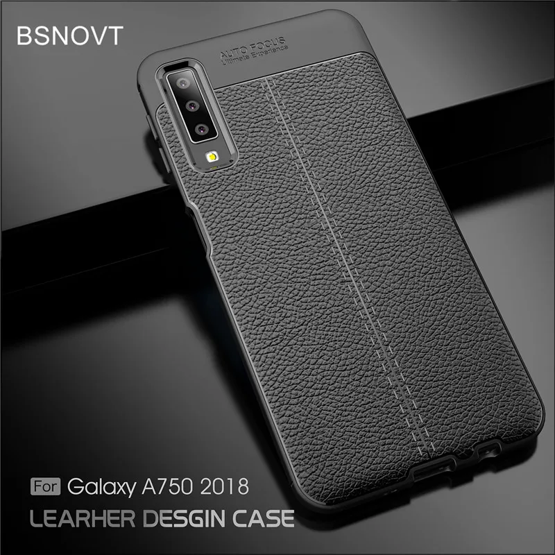 

BSNOVT For Samsung Galaxy A7 2018 Case Cover Soft Silicone TPU Leather Shockproof Phone Case For Samsung A7 2018 A750 Fundas }