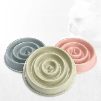 

Pets Slowly Eat Anti-choke Bowls Cats Dogs Smash-proof Learning Eating Feeding Pots Plastic Pet Bowl