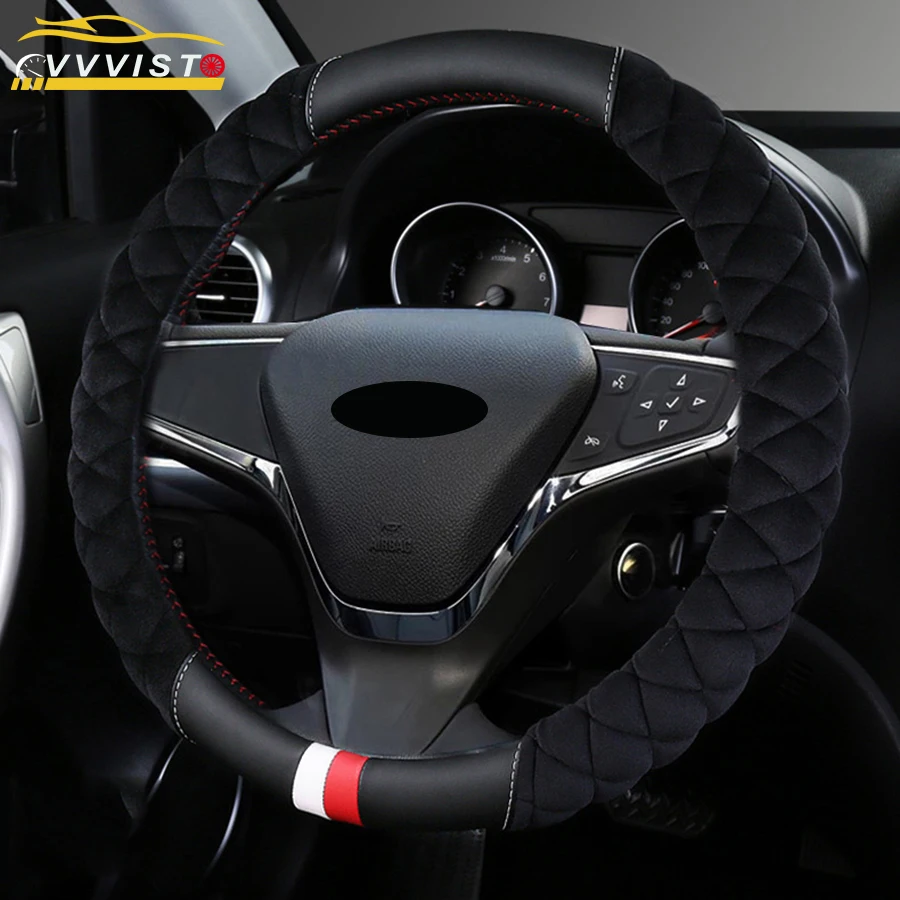 

2018 VVVIST Steering Wheel Covers Soft Artificial Leather And Plush Winter Warm Long Wool Plush Covers Car Steering Wheel Cover