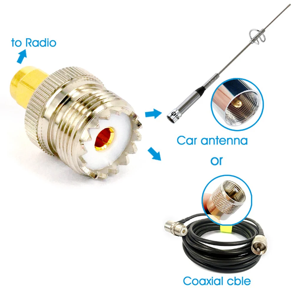 SMA Male to UHF Female RF Coaxial Coax Connector Adapter 6