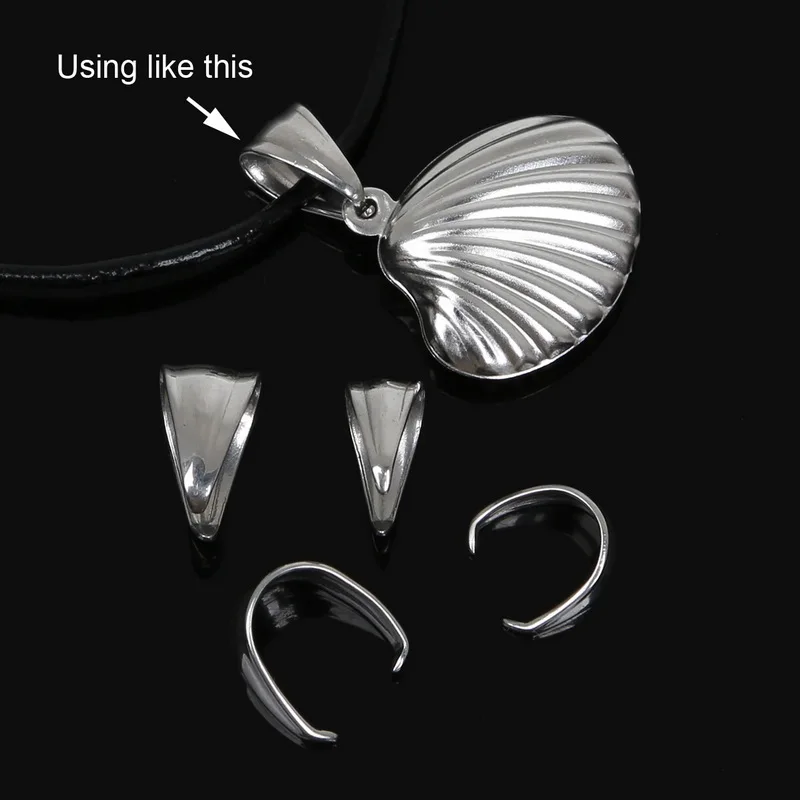 

60pcs/Lot Stainless Steel Pendant Clasps Jewelry Findings Pinch Clip Bail Pendant Connectors For Jewelry Making