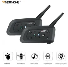 VNETPHONE Helmet Headset Bluetooth Intercom for Motorcycle Wireless Bluetooth Interphone BT Intercom Headset 1200M 2Set vnetphone v2 1200m bluetooth motorcycle helmet interphone 2 riders bt walkie talkie for skiing cycling helmet