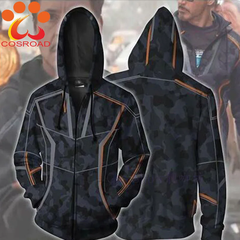 Cosroad Avengers 3 Infinity War Iron Man Tony Stark Hoodie Sweatshirt For Men Women Hoodies Streetwear Casual Cospaly T shirt